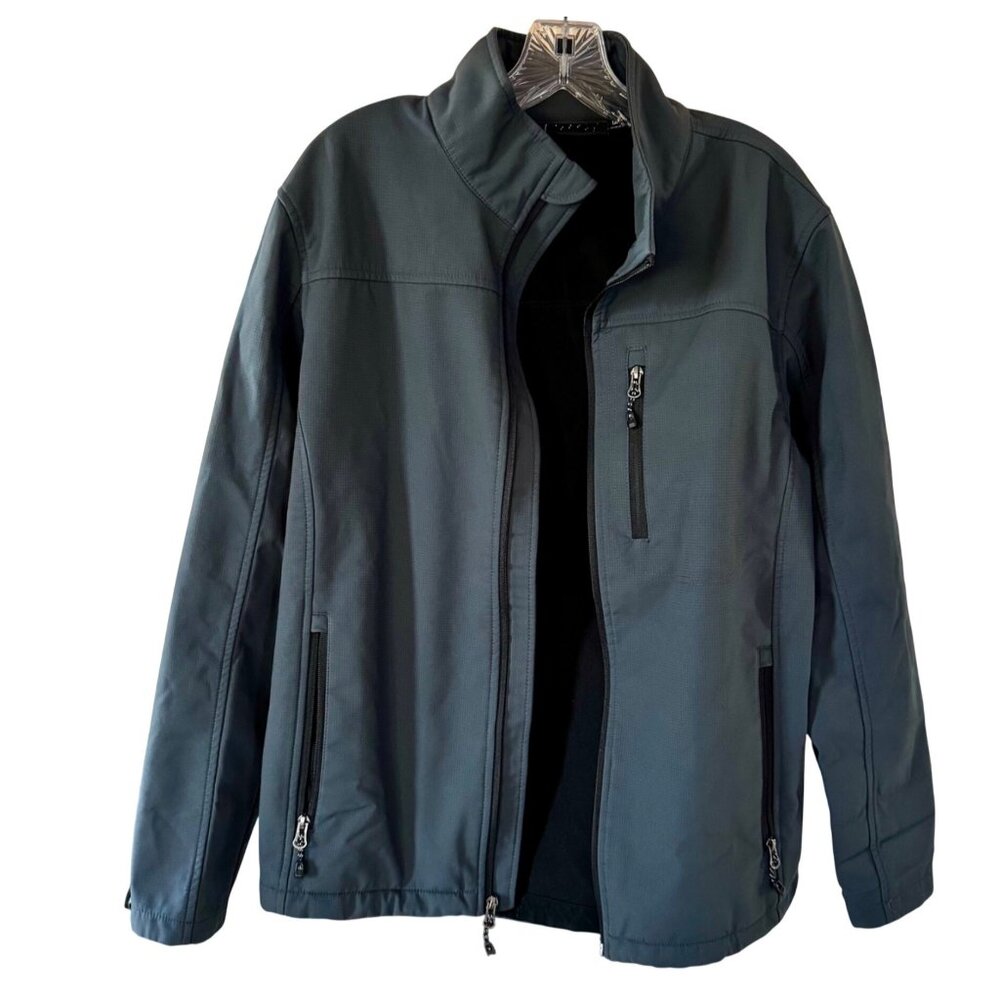 SwissTech Mens Full-Zip Softshell Water -Resistant Jacket with Pockets Med